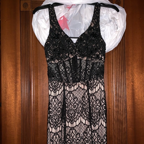 Long Black Lace Dress - Picture 2 of 6